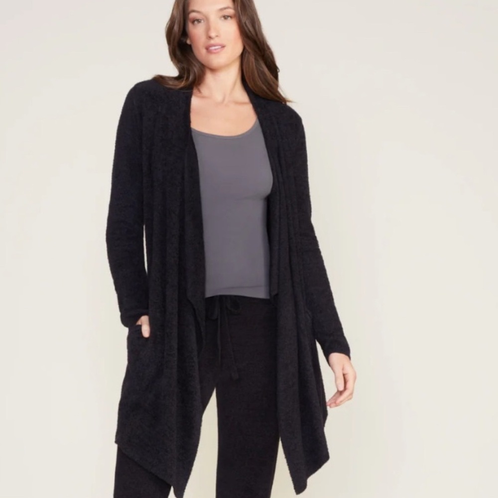 Barefoot Dreams Black Open Cardigan L/XL